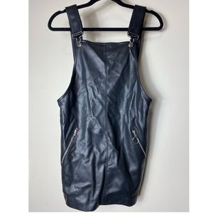 FOREVER21 Black Leather Overall DRESS- SIZE:Medium